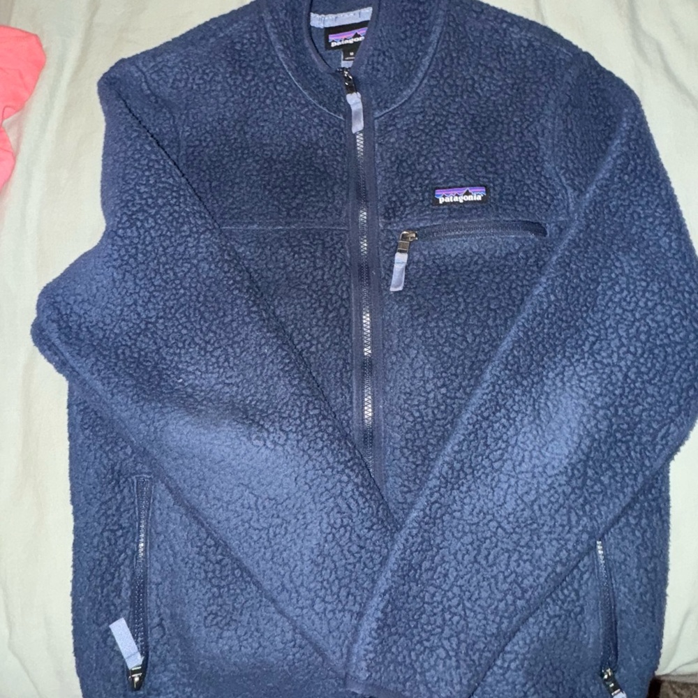 Patagonia Navy Fleece with Zippered Pocket